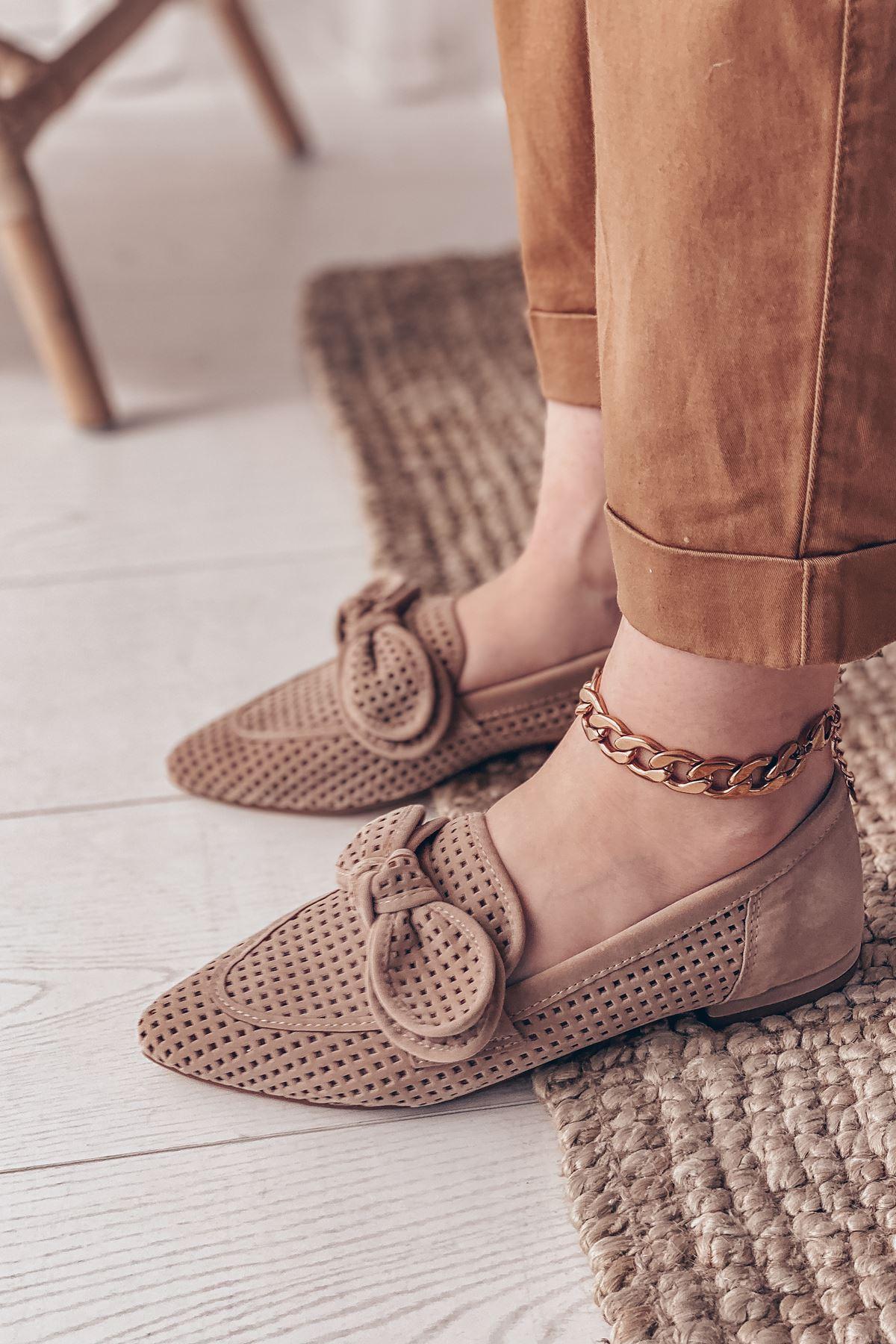 Bež baletanke sa mašnom